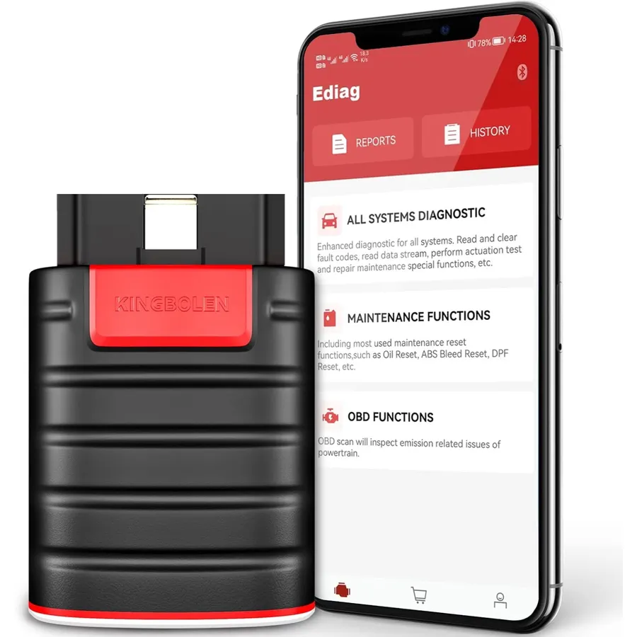 Kingbolen Ediag - lecteur OBD2 Bluetooth tous systèmes