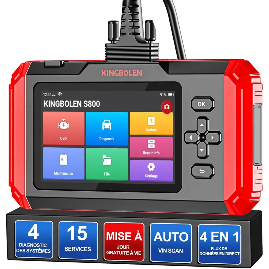 Kingbolen S800 - outil de diagnostic 4 systèmes et 15 services